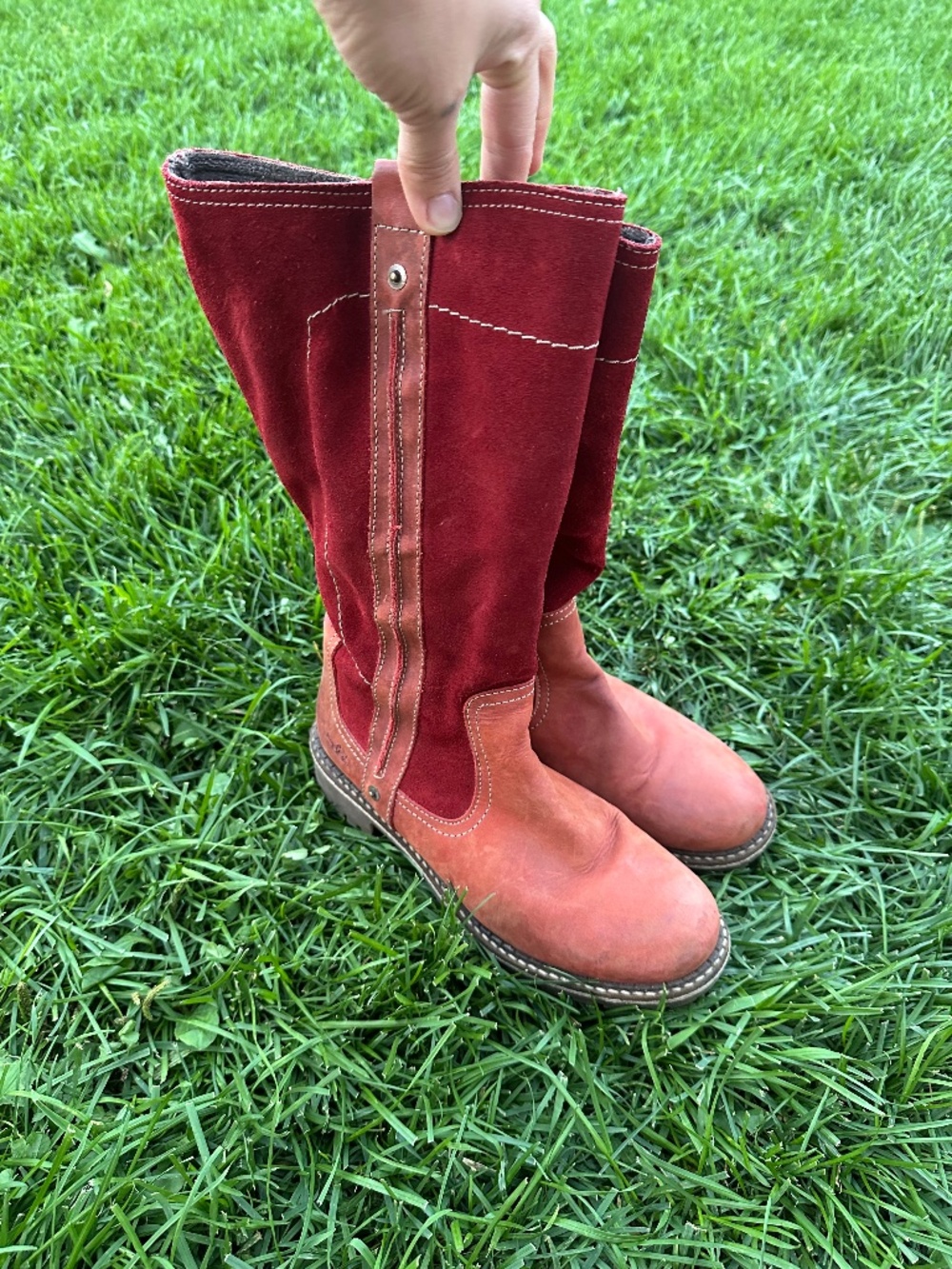 Bos.&co red suede boots cowboy style - Picture 7 of 7